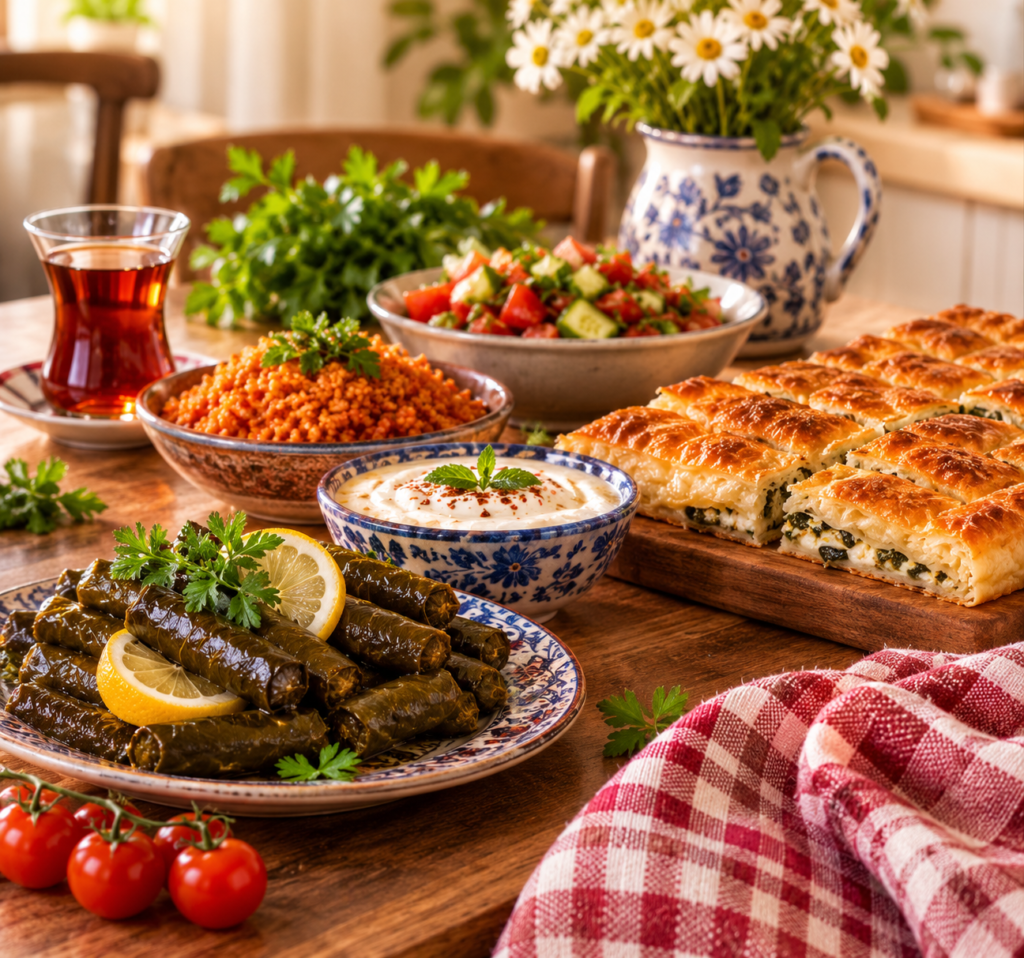 rustic turkish feast at home